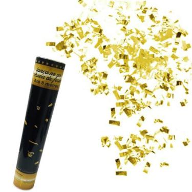 Imagem de Lanca Confete Retangular Laminado Dourado 30cm Unid - Festas & Festas