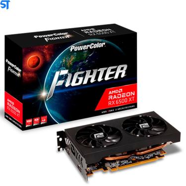 Imagem de Placa de Video 4GB PowerColor Radeon RX 6500 XT Fighter Oc, GDDR6, 64-bit, Axrx-6500xt-4gbd6-dh/oc