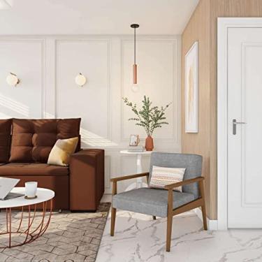 Imagem de Poltrona Petrina Cinza e Nogueira