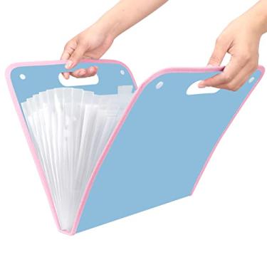 Imagem de FYY Pastas de arquivos A4, organizador de arquivos A4 com alça, pastas de arquivos impermeáveis expansíveis A4 com 13 bolsos portáteis, pasta de documentos tamanho carta A4 grande para estudantes,