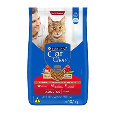 Imagem de Purina Cat Chow Ração Nestlé Para Gatos Adultos Sabor Carne - 10 1Kg Purina - Sabor Carne