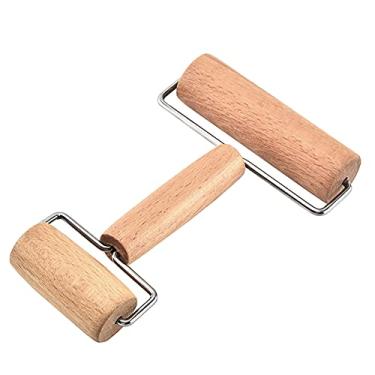 Imagem de ccHuDE Rolo de massa de madeira de cabeça dupla para massa de madeira rolo de pizza para assar em casa cozinha