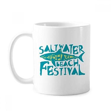 Imagem de Saltwater Shark Beach Festival Caneca Cerâmica Cerâmica Café Porcelana Utensílios de Mesa