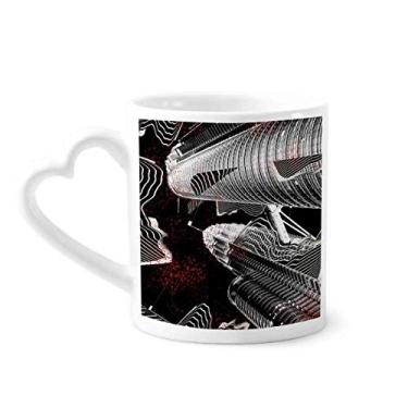 Imagem de Urban Life Building City Caneca de café cerâmica copo de coração de vidro