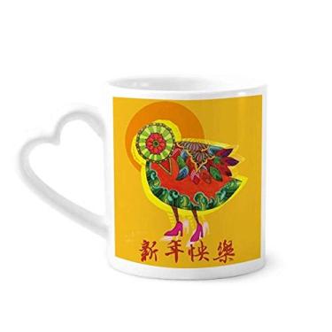 Imagem de Caneca primavera feliz ano novo café cerâmica copo de coração de vidro