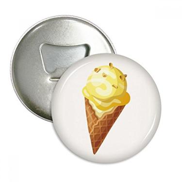 Imagem de Amendoim amarelo com estampa de sorvete e ímã de geladeira, emblema multifuncional