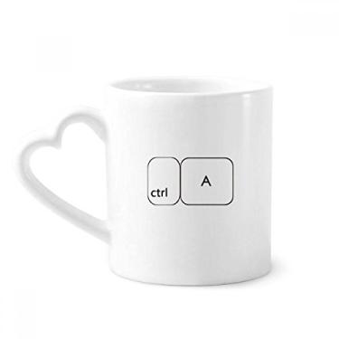 Imagem de Símbolo de teclado ctrl A caneca café cerâmica copo de coração de vidro