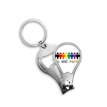 Imagem de Chaveiro abridor de cortador de unhas LGBT Rainbow Flag We are Family