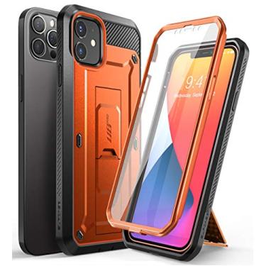 Imagem de SupCase Capa Unicorn Beetle Pro Series para iPhone 12 / iPhone 12 Pro (versão 2020) 6,1 polegadas, protetor de tela integrado capa coldre robusta de corpo inteiro (laranja)