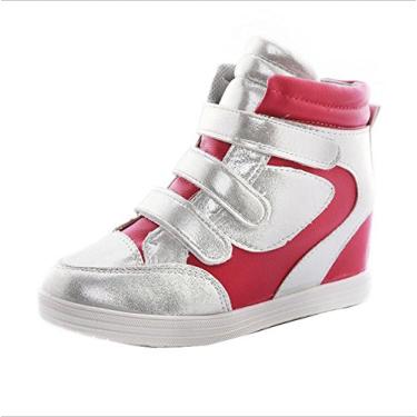 Imagem de Gaorui tênis feminino de cano alto com tira elevadora e salto oculto, Vermelho, 7.5