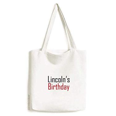 Imagem de Celebre Lincoln Festival de Bênção de Aniversário Bolsa de Lona Bolsa de Compras Casual Bolsa