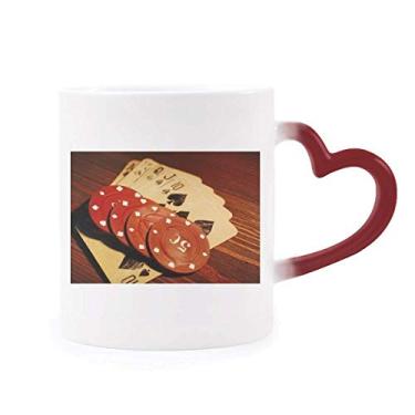 Imagem de Caneca vermelha para jogos com foto sensível ao calor vermelha Caneca de grés que muda de cor vermelha
