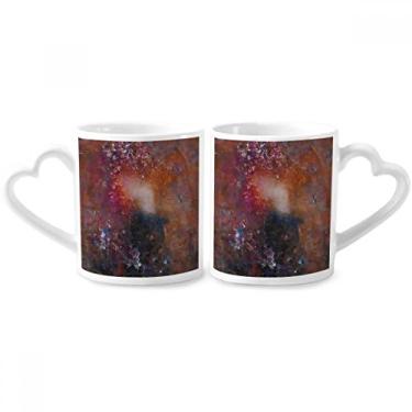 Imagem de Conjunto de canecas de porcelana para casal com pintura a óleo XJJ Flower Story