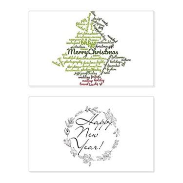 Imagem de Árvore de Natal Festiva Inverno Wordcloud Festival Ano Novo Cartão Bless Mensagem Presente