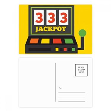 Imagem de One Arm Bandit Ilustration Jackpot Conjunto de cartões postais de aniversário para enviar cartão de agradecimento