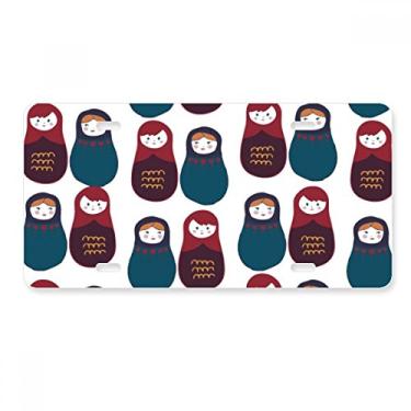 Imagem de DIYthinker Rússia Boneca Matryoshka Placa de carro Decoração de carro Acessório de aço inoxidável