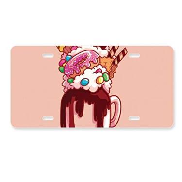 Imagem de DIYthinker Donut Chocolate Biscuit Cup Sorvete Placa de Carro Decoração Acessório de Aço Inoxidável