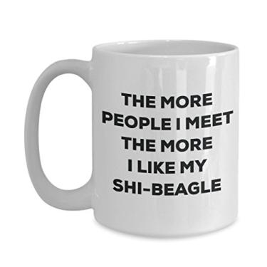 Imagem de Caneca The more people I meet the more I like my Shi-beagle â€“ Caneca de café divertida â€“ para amantes de cães