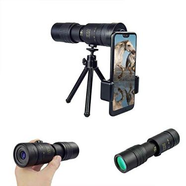 Imagem de 4K 10-300X40mm Super Telephoto Zoom Monocular Telescope Portable Suporta Smartphone para Corrida, Praia, Observação de Pássaros, Passeios de Barco/iate
