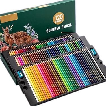 Imagem de Lápis de cor de 120 cores, lápis de cor à base de óleo, qualidade de artista, perfeito para colorir adultos e crianças rabiscar desenho, pintura, esboço, escrita, pré-afiado