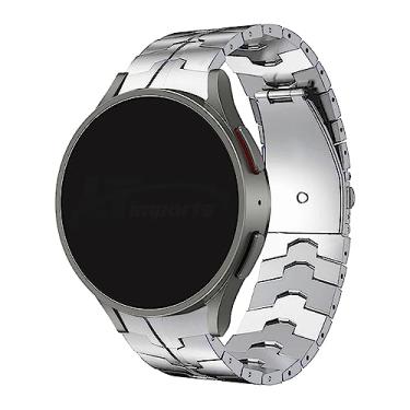 Imagem de Pulseira Metal Elos Moderna LTIMPORTS, compativel com Galaxy Watch 6 - Galaxy Watch6 Classic - Galaxy Watch 5 - Galaxy Watch5 Pro - Galaxy Watch 4 - Galaxy Watch4 Classic (Prata)