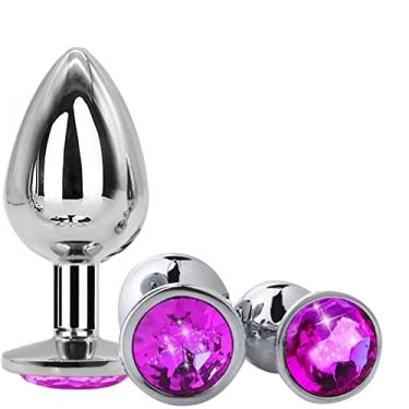 Imagem de 3 peças 3 tamanhos de Plug Anale Metal, Pequeno médio grande Aço Inoxidável, Produtos adultos UO01