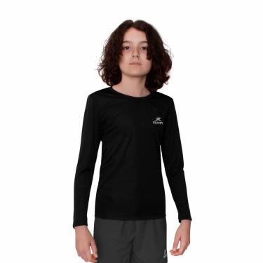 Imagem de Camisa Dry Basic LS Muvin – Manga Longa – Infantil – Proteção Solar UV50 – Camiseta Para Academia – Treino Funcional – Pilates – Yoga – Corrida – Ginástica – Fitness – Caminhada – Secagem Rápida (12, Preto)