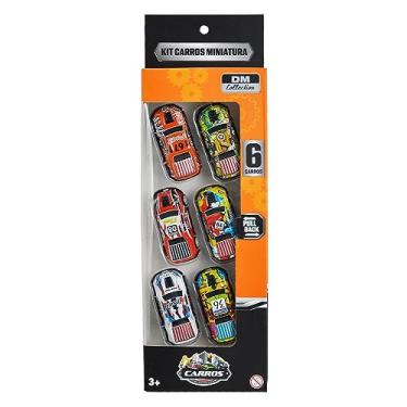 Imagem de Kit com 6 Mini Carrinhos Sport Pull Back Metal 7,5cm DM Collection