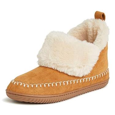 Imagem de Dearfoams Pantufa feminina Moritz aconchegante para uso interno e externo, Uísque, 9-10