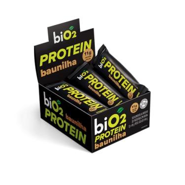 Imagem de biO2 Display Barra de Proteína Baunilha e Pasta de Amendoim, 12 unidades de 45 g, Protein Bar Vegana e sem Glúten