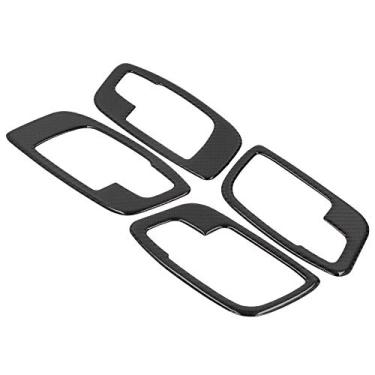 Imagem de Guarnição Interna da Maçaneta da Porta de Fibra de Carbono de Luxo para Dodge Charger 2011-2014, Durável e Elegante (Tipo A)