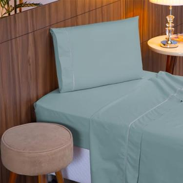 Imagem de Jogo de Lençol Solteiro 3 Peças 400 Fios Percal Ponto Palito (Dublin)