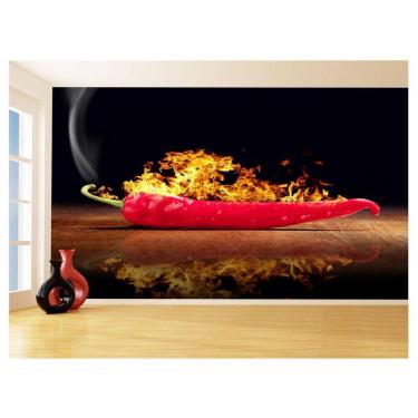 Imagem de Papel De Parede Alimentos Pimenta Pegando Fogo 3,5M Al325