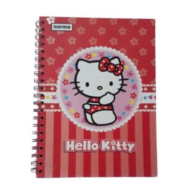 Imagem de Caderno Escolar Espiral Norma 96 Folhas Hello Kitty
