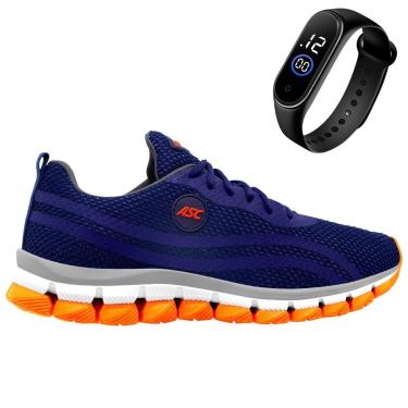 Imagem de Tênis Esporte Masculino Para Caminhar Treino Academia Passeio Conforte Plus + Relógio Led Digital-Masculino