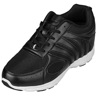 Imagem de CALTO - G3304-8 cm mais alto - Sapatos elevadores que aumentam a altura (tênis preto com cadarço), Preto, 9