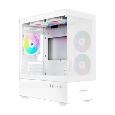 Imagem de Apevia Phantom-MESH-WH Phantom Micro-ATX capa de malha de câmara dupla para jogos para...