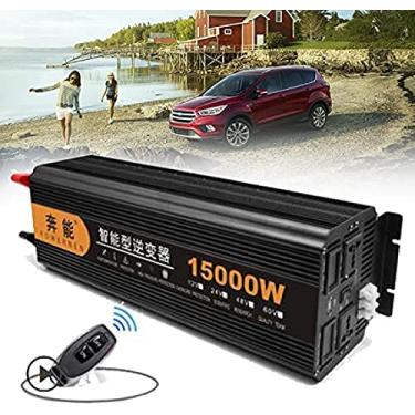 Imagem de Inversor de energia 12v/24v 2200w/4000w/6000w/12000w/15000w Inversor de energia de onda senoidal pura DC 12v/24v para CA 220v com tomadas CA duplas com display USB e LED, 24V, 5000W