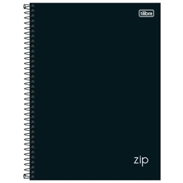 Imagem de Caderno Espiral Capa Dura Universitário 10 Matérias 160 Folhas Zip Tilibra Preto