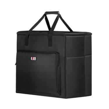 Imagem de Bolsa de transporte para computador portátil BUBM Desktop para computador, monitor, teclado e mouse, à prova d'água e poeira e à prova de colisão, preta, Desktop Computer+ 27" Monitor Bag