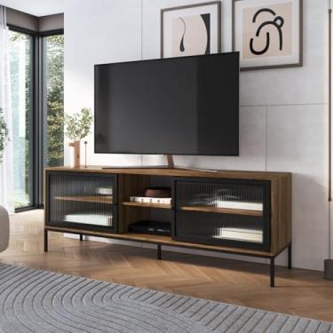 Imagem de Rack para Tv até 65" com 2 Portas e 3 Prateleiras Euforia Yescasa preto/noce oro