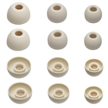 Imagem de Pontas de silicone para fones de ouvido Beats Studio Buds+/Beats Fit Pro, pontas de substituição para fones de ouvido Beats, 6 pares, branco marfim