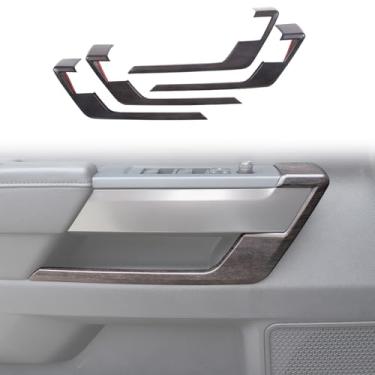 Imagem de HAPPYHORSE Tampa decorativa do painel da maçaneta da porta interior do carro compatível com Toyot @Tundra/Sequoia 2022-2023 maçaneta interna da porta do carro moldura decorativa em forma de C (moldura