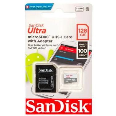 Imagem de Cartão de Memória Micro SD Sandisk Ultra 128GB, Versatilidade Total. -