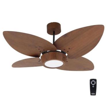 Imagem de Ventilador De Teto Jeri Com Controle Remoto 4 Pás - Ventex, Imbuia, 22