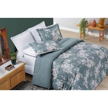 Imagem de Kit Edredom Dupla face QUEEN grosso frio inverno 03 peças - Safira enx