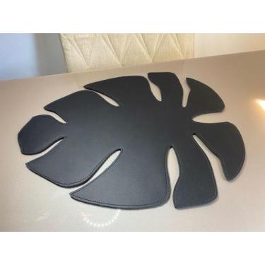 Imagem de Jogo Lugar Americano Folha Costela De Adão 6 Unidades - NOGUEPAD, PRET