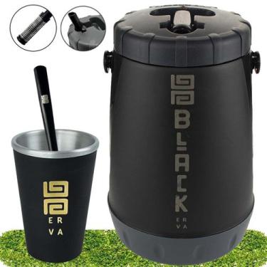 Imagem de Kit Tereré Garrafa Preta Black Erva 2,5L Cuia Térmica Bomba