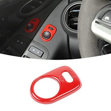 Imagem de Jimen Compatível com Chevrolet Camaro 2010-2015, acabamento da tampa do botão de ajuste do espelho retrovisor (vermelho)
