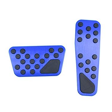 Imagem de Hecotrax Capa de pedal de liga de alumínio para Dodge Challenger Charger Chrysler 300 300C sem perfuração de freio de alumínio e pedal acelerador (azul)